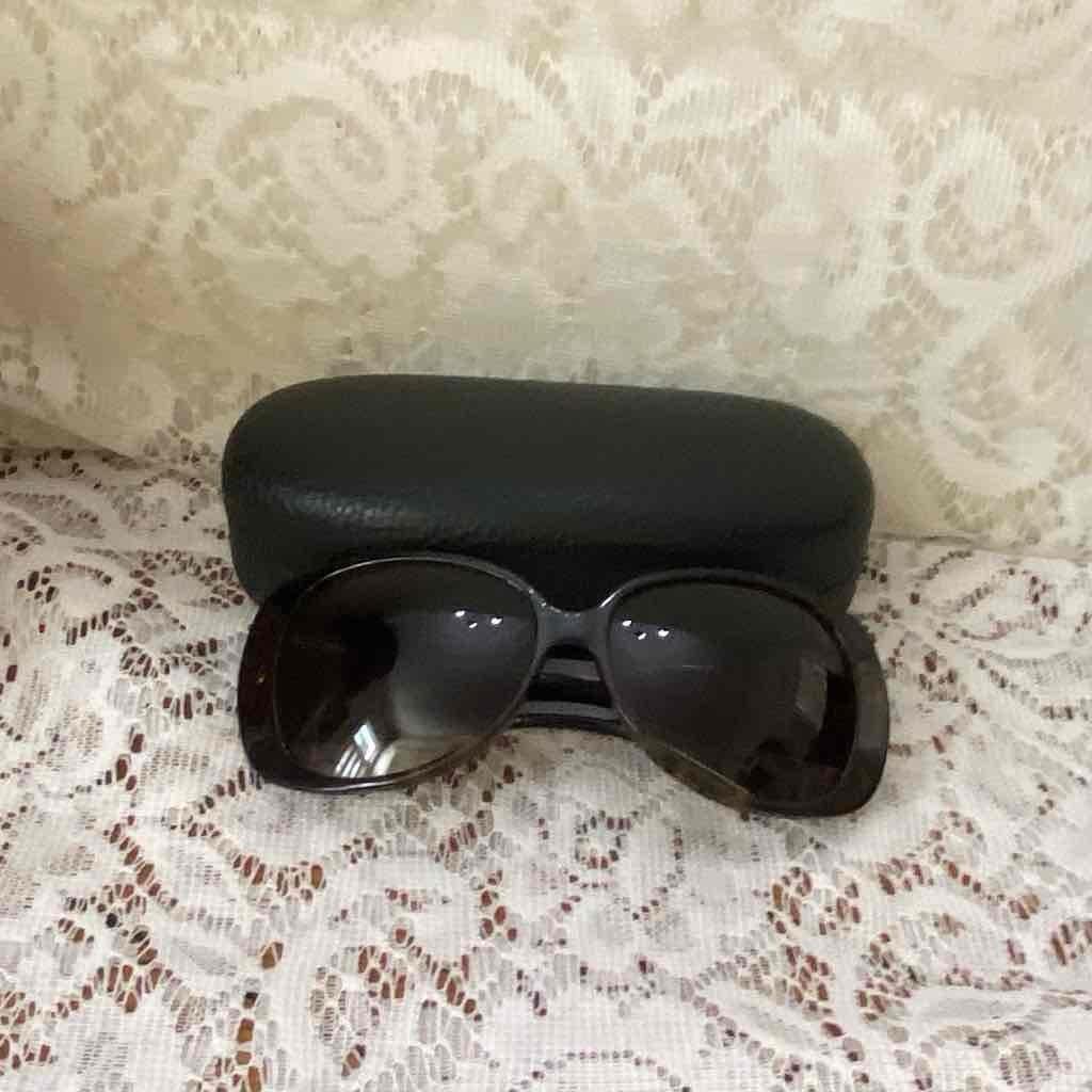 Vintage Gucci, Italy, Black Sunglasses With Original Case