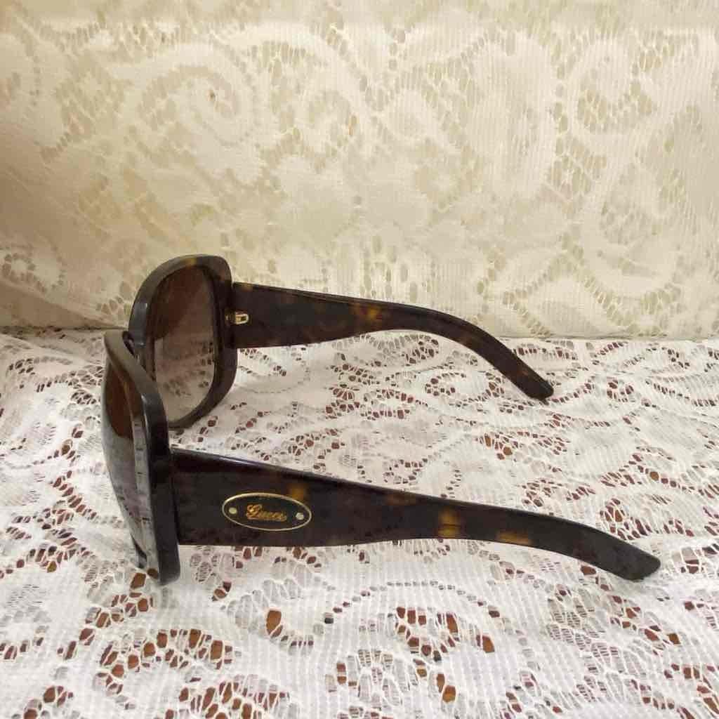 Vintage Gucci, Italy, Black Sunglasses With Original Case