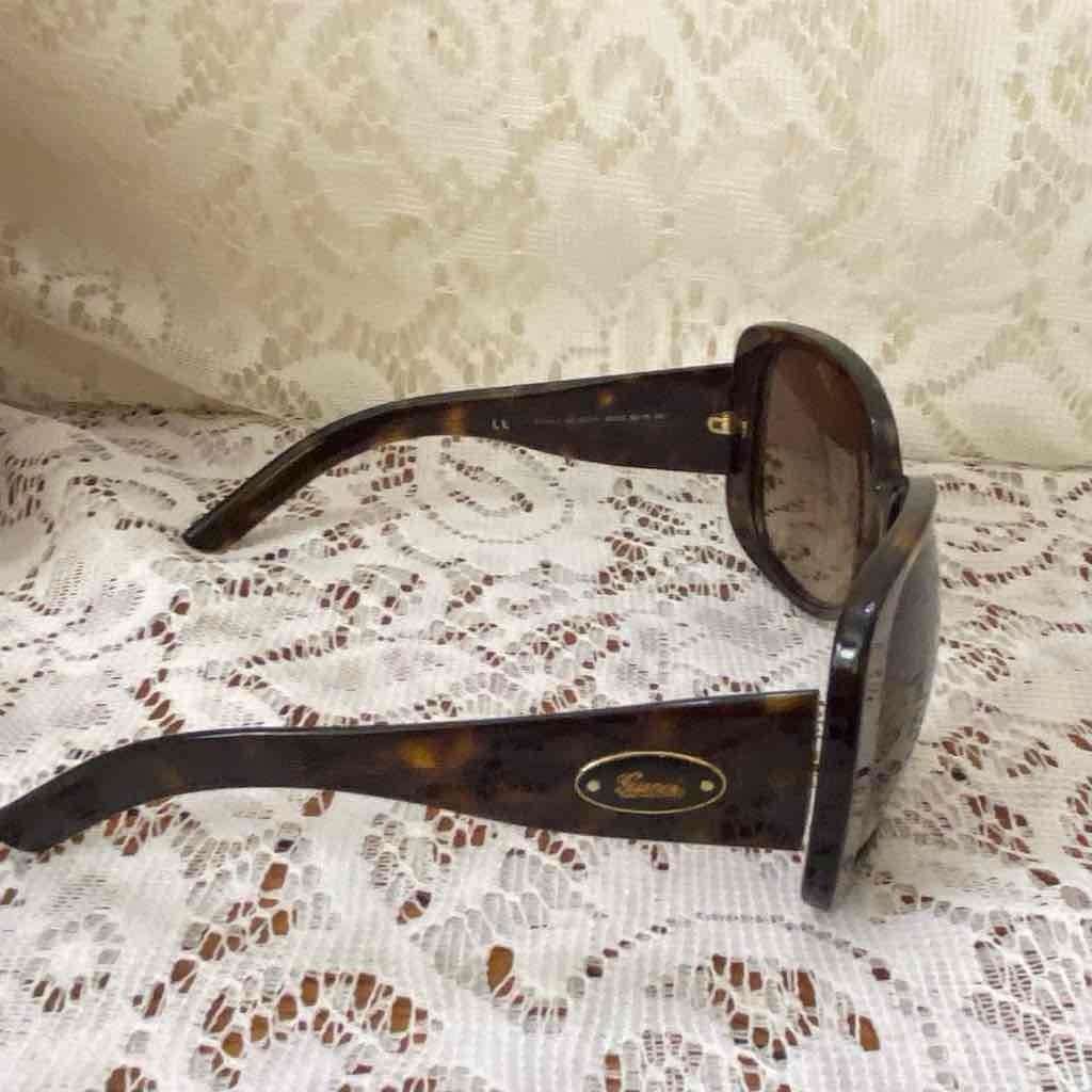 Vintage Gucci, Italy, Black Sunglasses With Original Case