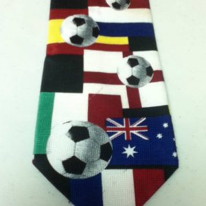 Made in UK, Signed Linda J. Luna, 58in x 4in Sports Soccer Neck Tie