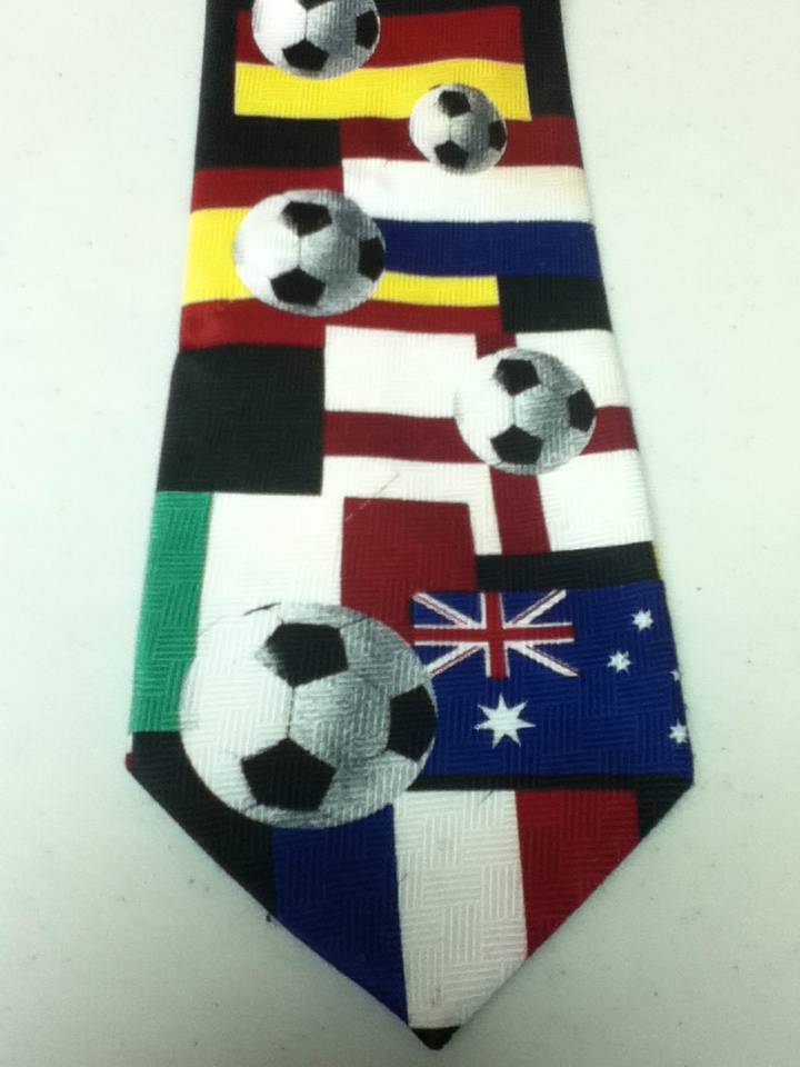 Made in UK, Signed Linda J. Luna, 58in x 4in Sports Soccer Neck Tie