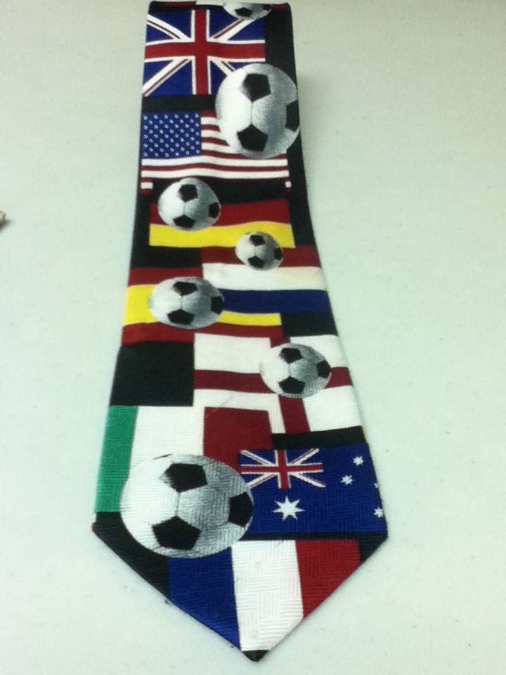 Made in UK, Signed Linda J. Luna, 58in x 4in Sports Soccer Neck Tie