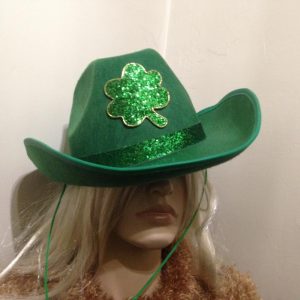Vintage, St. Patricks, Green Cowboy Wide Brim Hat