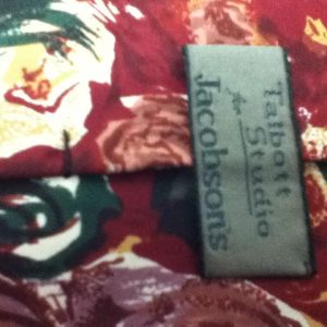 Talbott Studio, Olive Green, Yellow - Red Silk Neck Tie