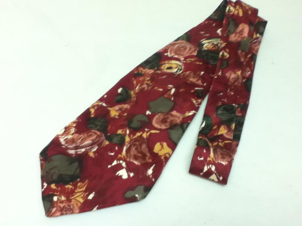 Talbott Studio, Olive Green, Yellow – Red Silk Neck Tie