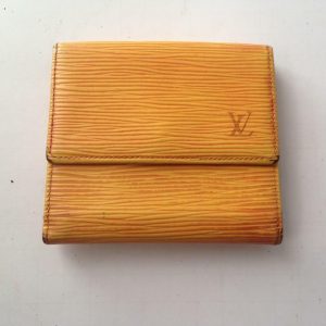 Authentic, Louis Vuitton, Yellow Epi Leather Wallet-Coin Purse 4in x 4in(MI0954)