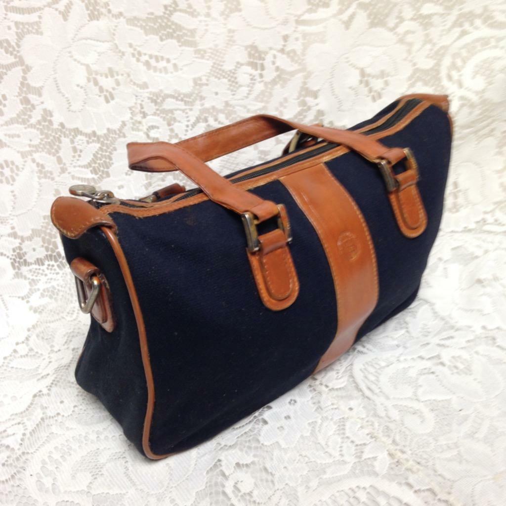 Authentic Fendi, Blue Canvas Handbag 11in x 6in x 4.5in