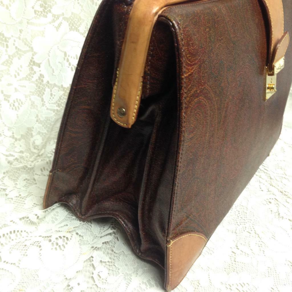 Vintage, Rare, Etro, Italy Burgundy Paisley Large Briefcase 18in x 12in x 7in