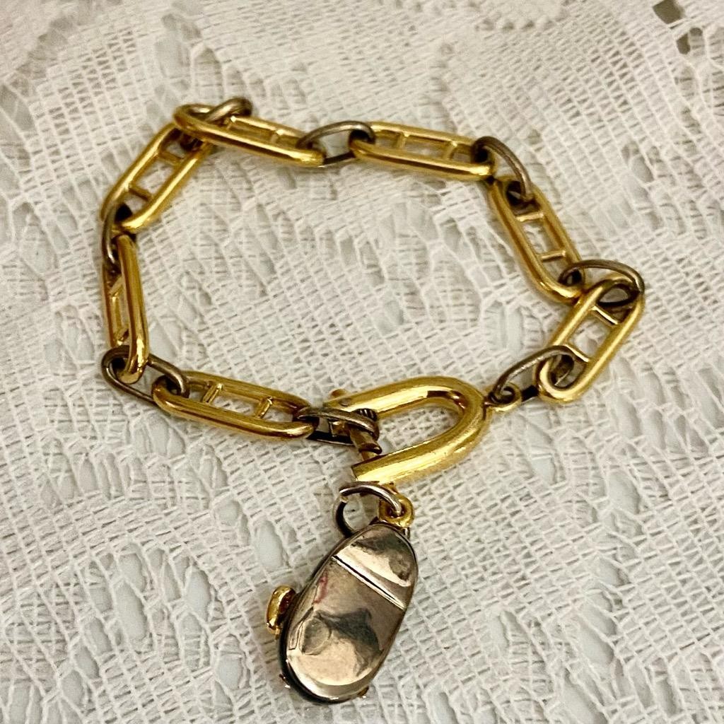 Vintage, Gideon Black Enamel Shoe Gold Filled Bracelet
