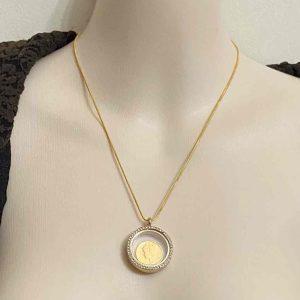 Authentic 1943 Silver (Vermeil) Mercury Dime, with Locket and 18-inch Gold Chain
