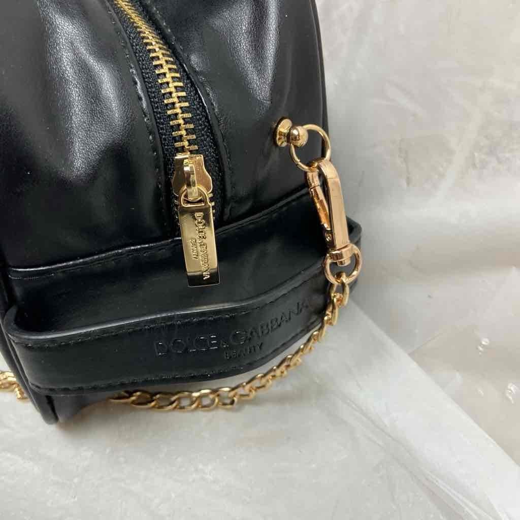 Dolce Gabbana Black Faux Soft Leather Pouch- Crossbody 8.5in x 5.5in x 4.5in ( Z