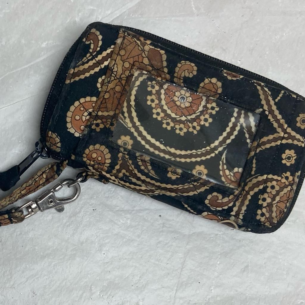 Vintage, Vera Bradley Black and Brown Zippy Long Wallet – Wristlet 6in x 3.5in