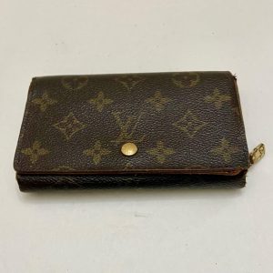Authentic, Louis Vuitton, Mono Brown Leather, Bi-fold Compact Wallet