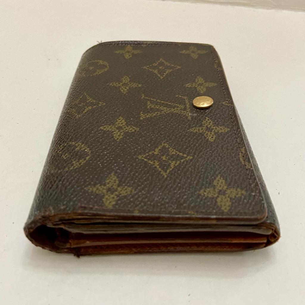 Authentic, Louis Vuitton, Mono Brown Leather, Bi-fold Compact Wallet