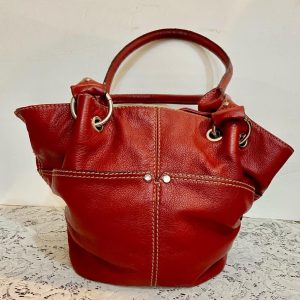 Tiganello Red Leather Handbag -Shoulder Bag