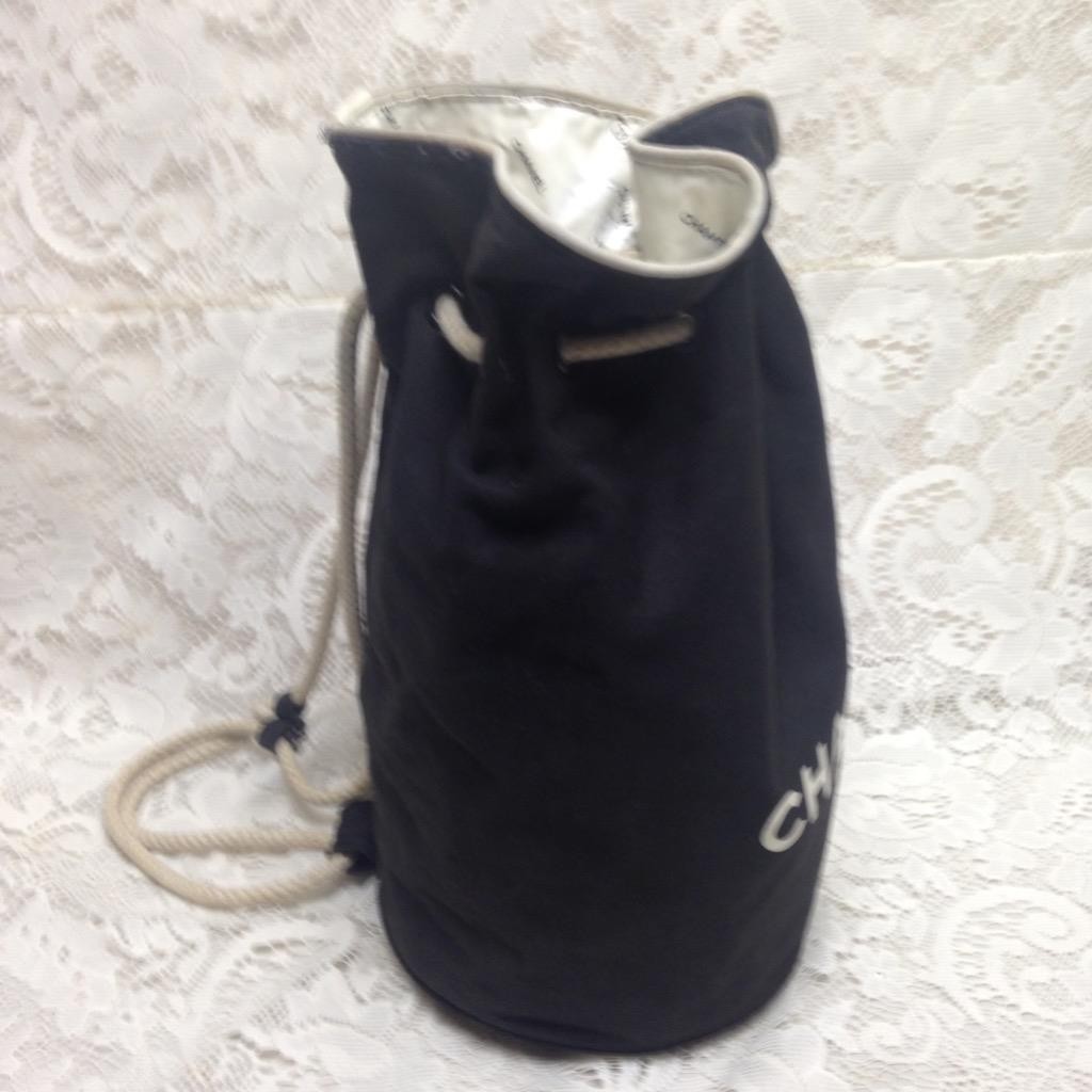 Chanel, Small Drawstring Pool Bag-Backpack 11in x 6.5in D