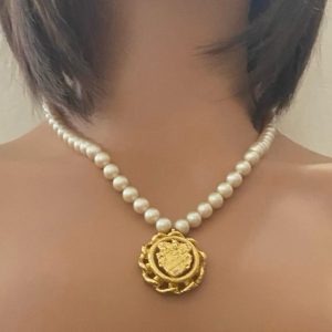 Vintage Hattie Carnegie Emblem- Pearl Necklace