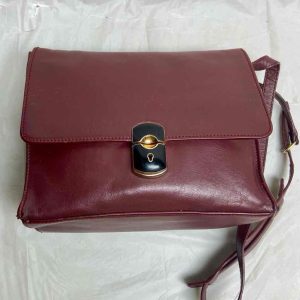 Vintage, Balenciaga Burgundy Leather. Adjustable Shoulder Crossbody