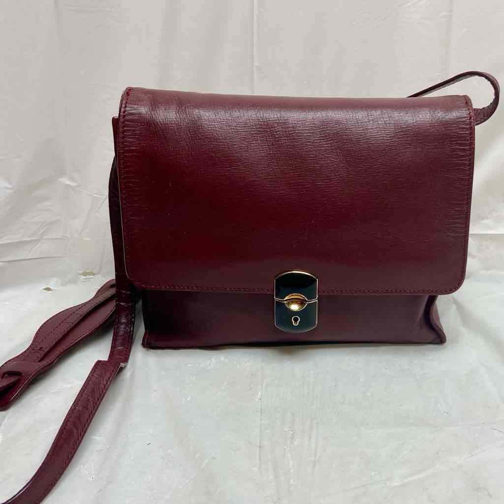 Vintage, Balenciaga Burgundy Leather. Adjustable Shoulder Crossbody