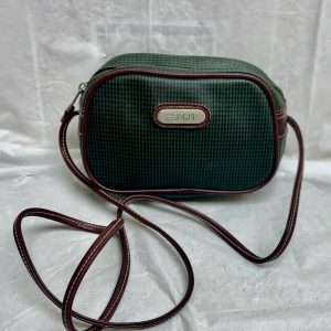 Vintage, Esprit Green Checkered Crossbody Bag