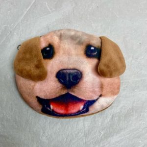 Vintage, Brown and White Puppy Coin Purse 4in x 5in