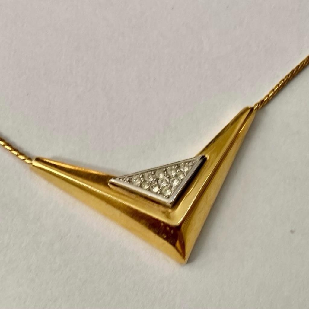 Vintage, Givenchy 1979 Paris-New York 16-inch Gold Tone Necklace w/ Earrings