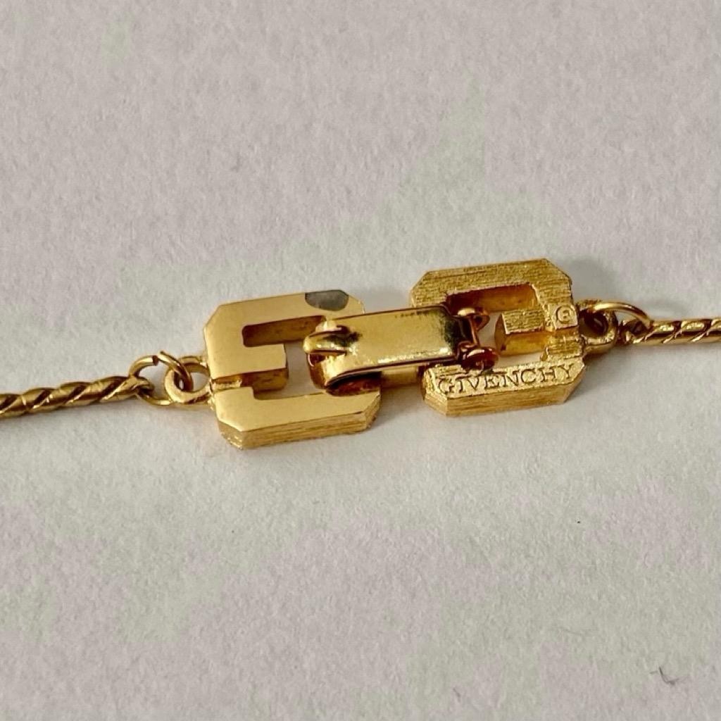 Vintage, Givenchy 1979 Paris-New York 16-inch Gold Tone Necklace w/ Earrings