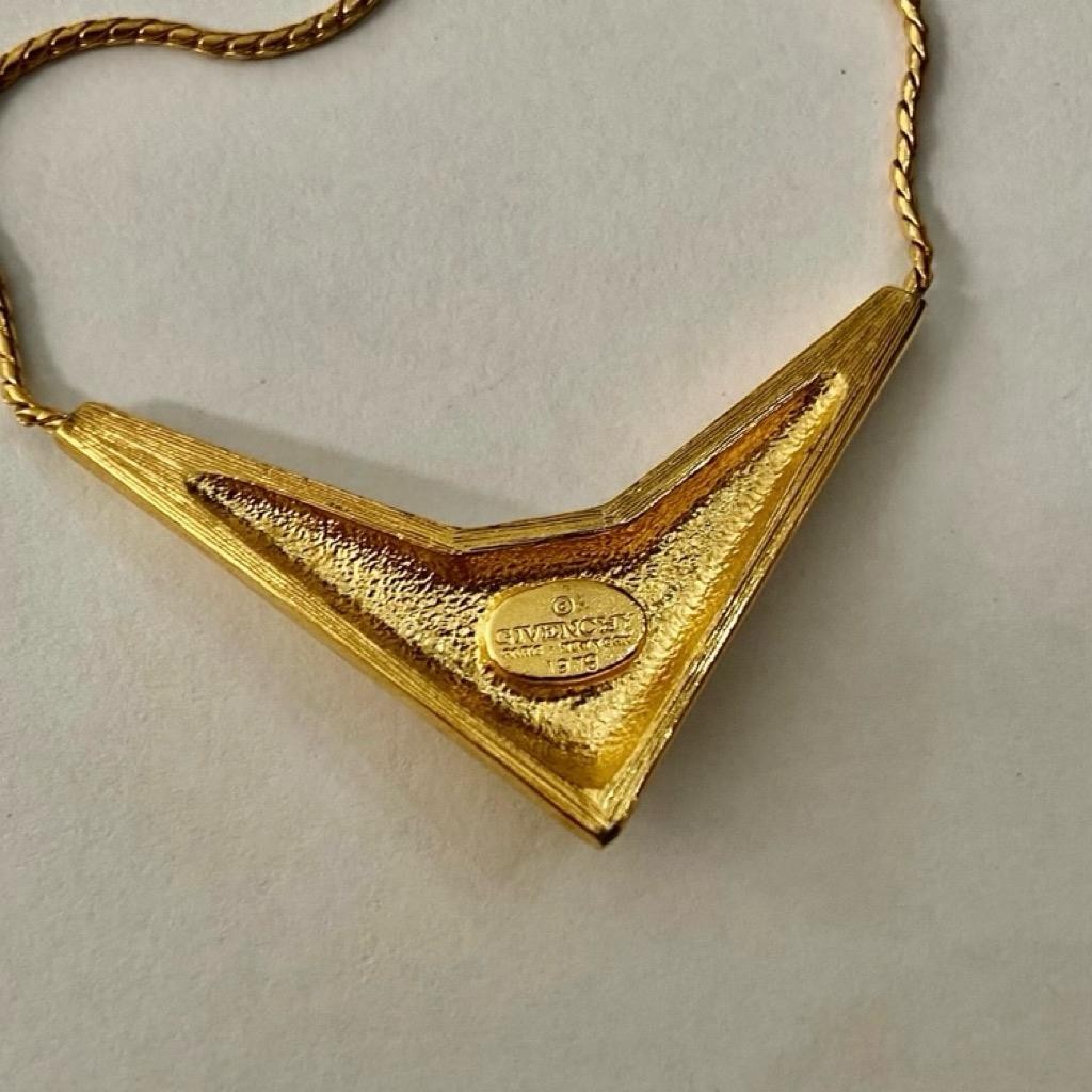 Vintage, Givenchy 1979 Paris-New York 16-inch Gold Tone Necklace w/ Earrings