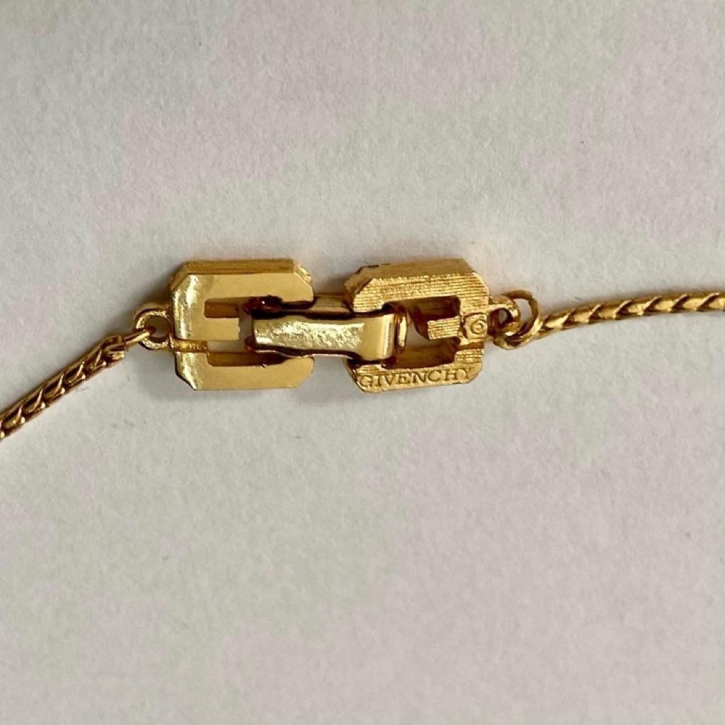 Vintage, Givenchy 1979 Paris-New York 16-inch Gold Tone Necklace w/ Earrings