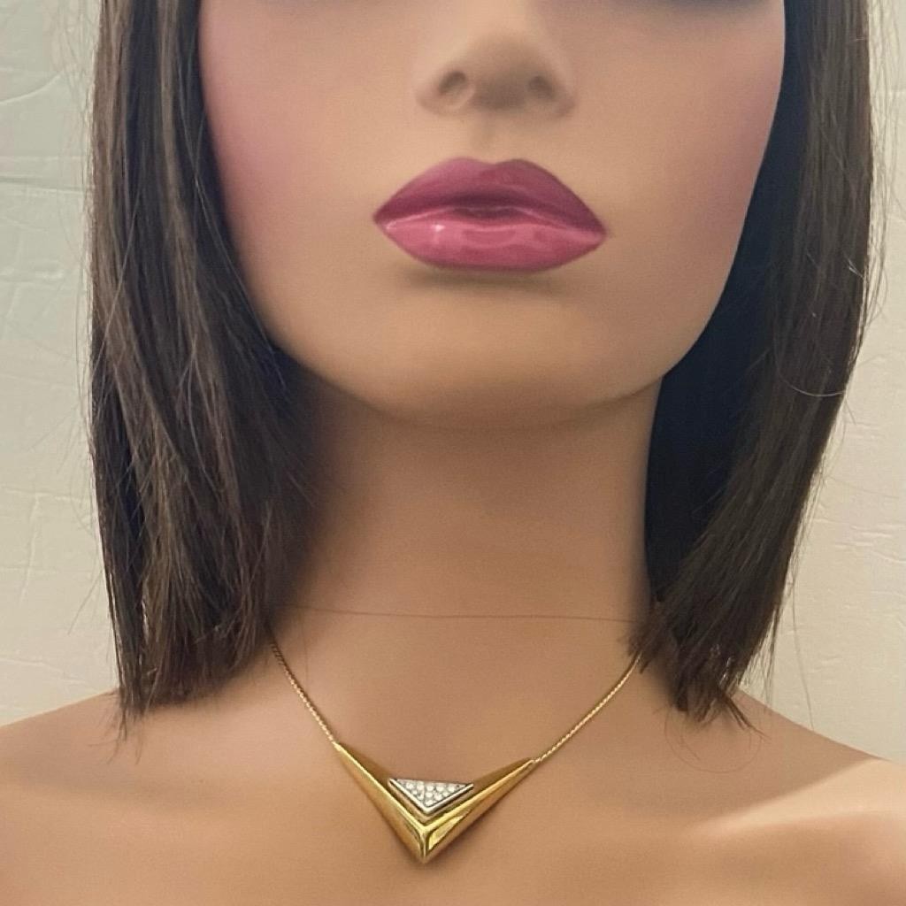 Vintage, Givenchy 1979 Paris-New York 16-inch Gold Tone Necklace w/ Earrings