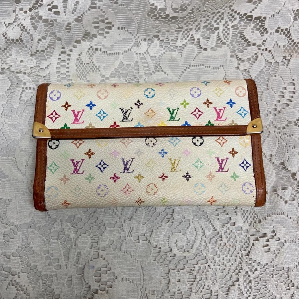 Auhtentic Louis Vuitton Multi Color Long Wallet 7.5in x 4.5in