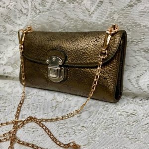 Auhtentic Louis Vuitton Bronze-Gold Amelia Tri-fold Wallet 7.5in x 4.5in