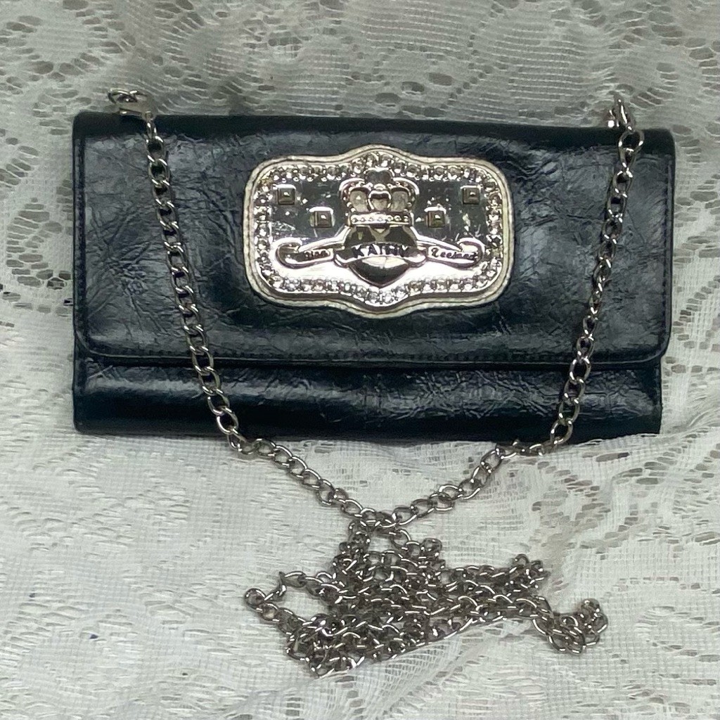 Vintage, Black Kathy Van Zeeland Crossbody Bag 7in x 4.25
