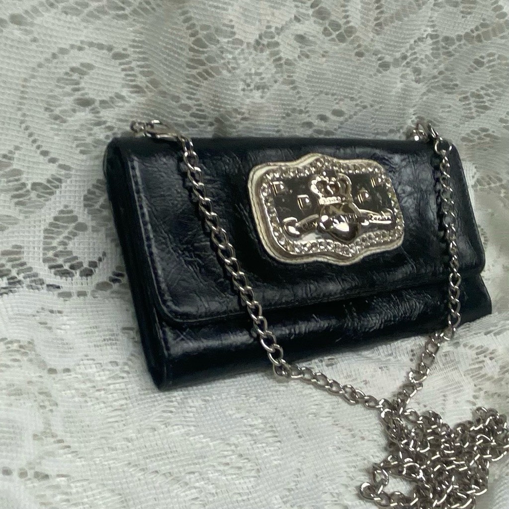 Vintage, Black Kathy Van Zeeland Crossbody Bag 7in x 4.25