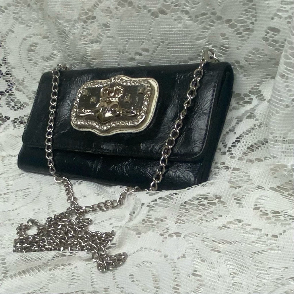 Vintage, Black Kathy Van Zeeland Crossbody Bag 7in x 4.25