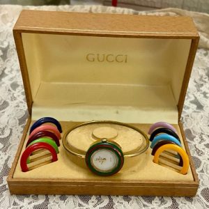 Gucci 12-pc Interchangeable Ladies Watch with Original Box