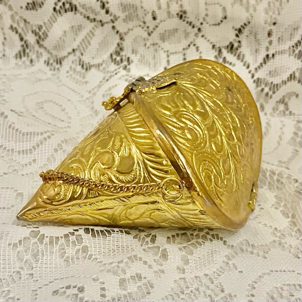 Antique-Art Deco Elegant Brass Purse- Shoulder Bag 6.5in x 3.5in x 3in