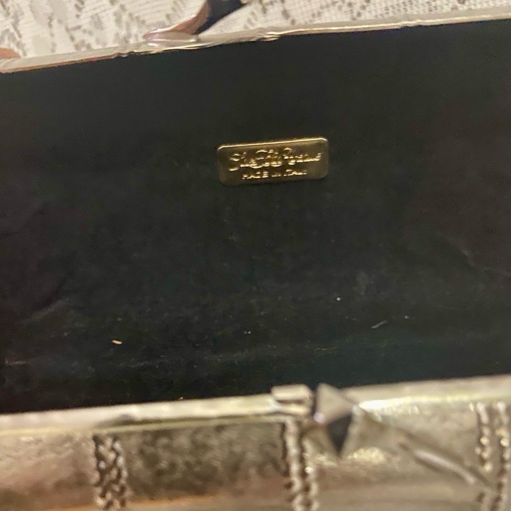 Saks Fifth Avenue Silver Metal Crossbody 7in x 3.5in x 2in