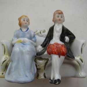Vintage, Japan, 18th C. Couple Mini-Group Figurine