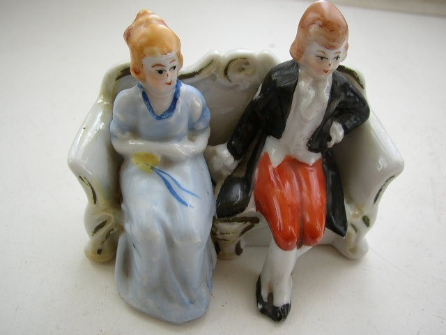 Vintage, Japan, 18th C. Couple Mini-Group Figurine