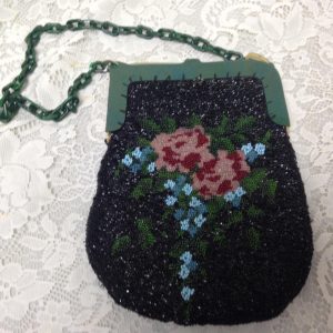 Antique, 1920s, Stunning, Multi color Beaded Evening Purse 9.5in x 7in