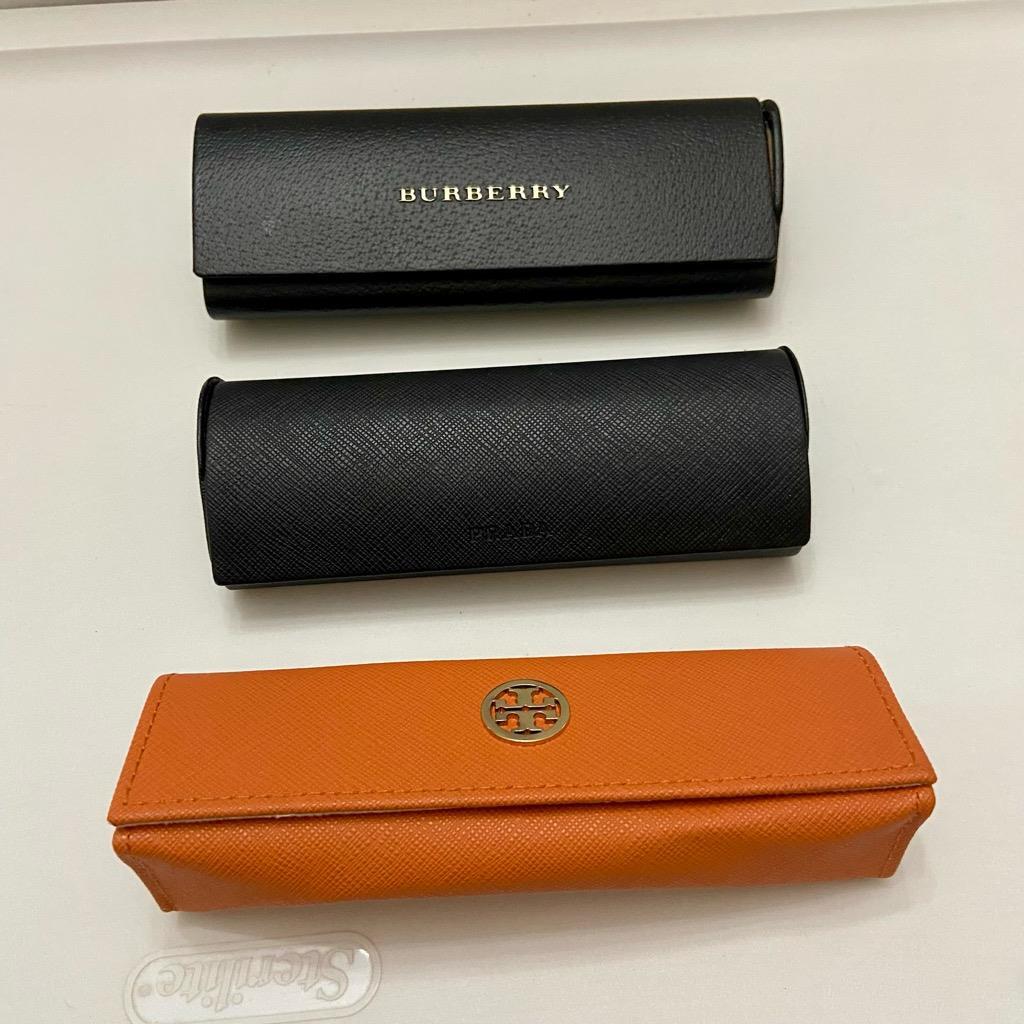 Three (3) Pre-owned Sunglasses Cases- Burberry, Prada and Tory Burch