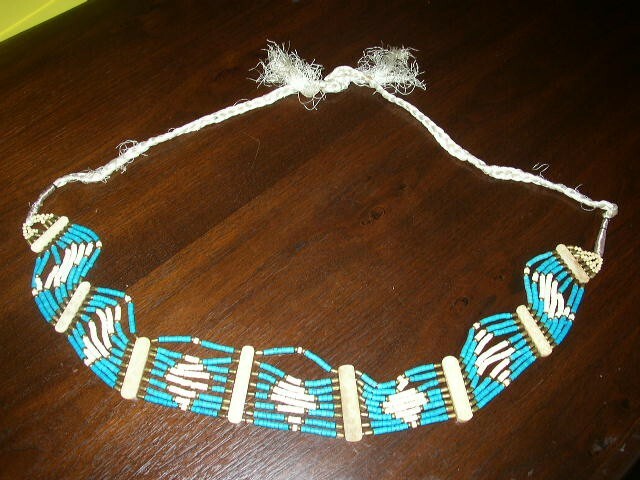 Vintage SouthWestern Beaded Turquoise Necklace and Belt - Runway Jewelry
