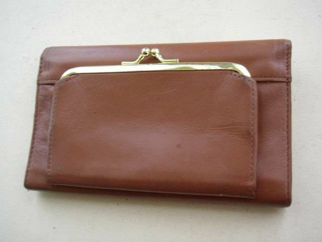 Vintage, Genuine Leather, 7in x 4in Brown Wallet