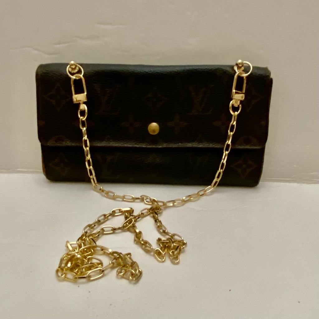 Authentic Louis Vuitton Brown Mono Long Wallet -Crossbody