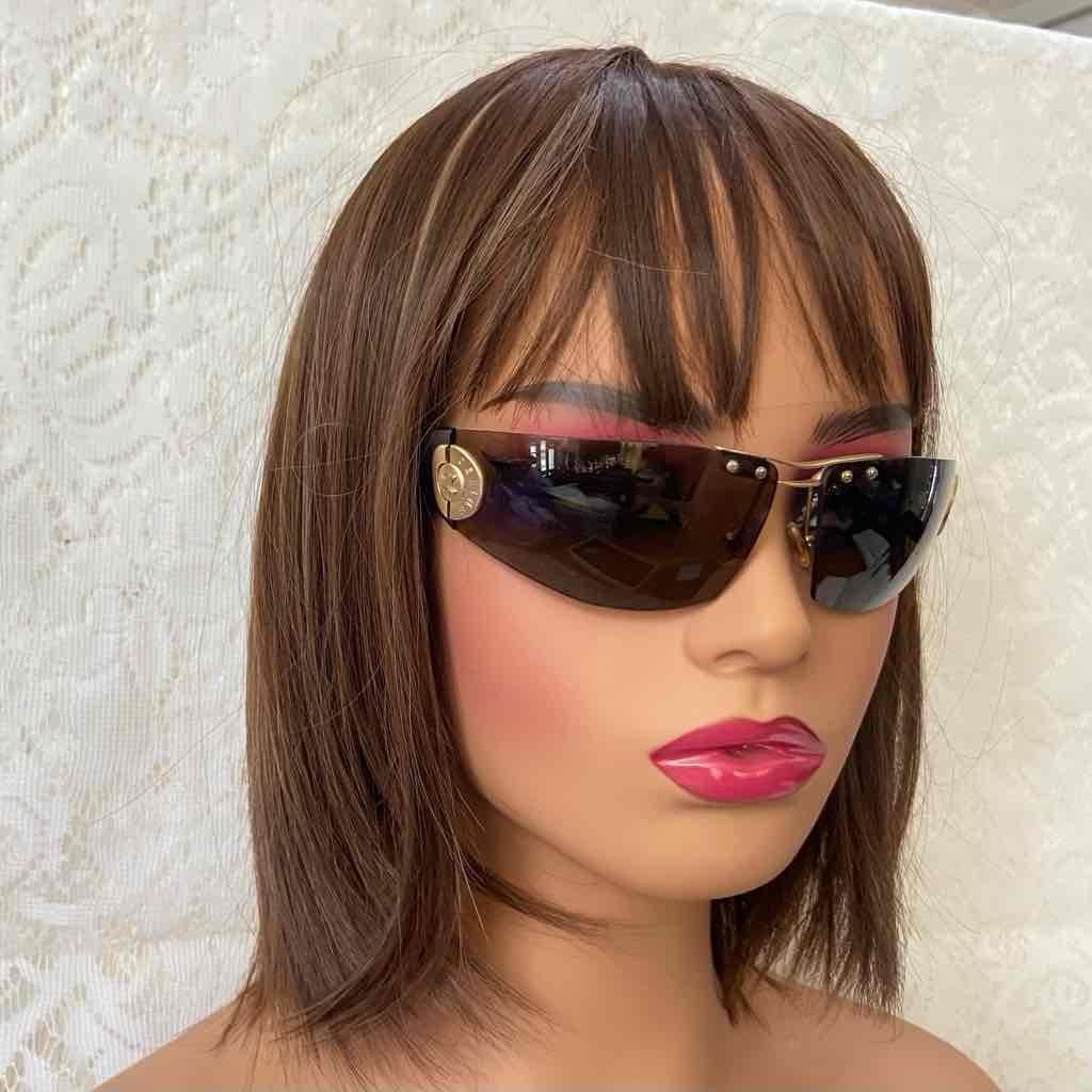 Celine, Triomphe, Italy Brown Wrap Around Sunglasses