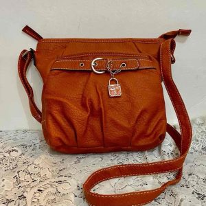 Rosetti Orange Faux Leather Handbag-Crossbody