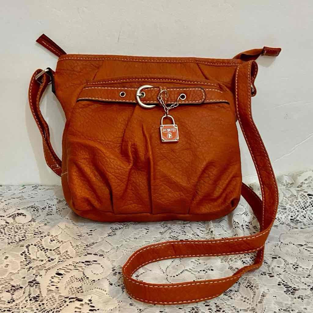 Rosetti Orange Faux Leather Handbag-Crossbody