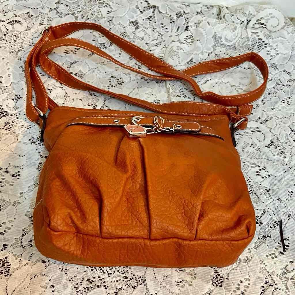 Rosetti Orange Faux Leather Handbag-Crossbody