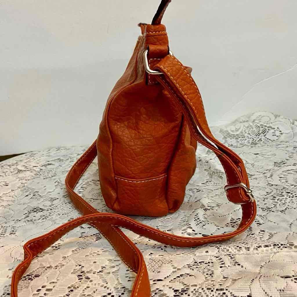 Rosetti Orange Faux Leather Handbag-Crossbody